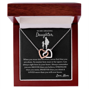Right There In Your Heart - Interlocking Hearts Necklace For Daughter