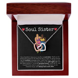 Soul Sister - Interlocking Hearts Necklace - Black Card Gift For Mom, necklace For Wife, Gift For Mother's Day