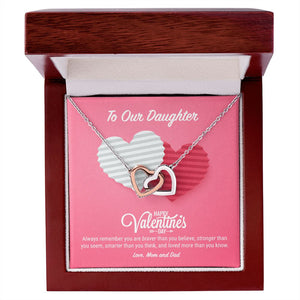 To Our Daughter Valentine's Day Interlocking Hearts Necklace