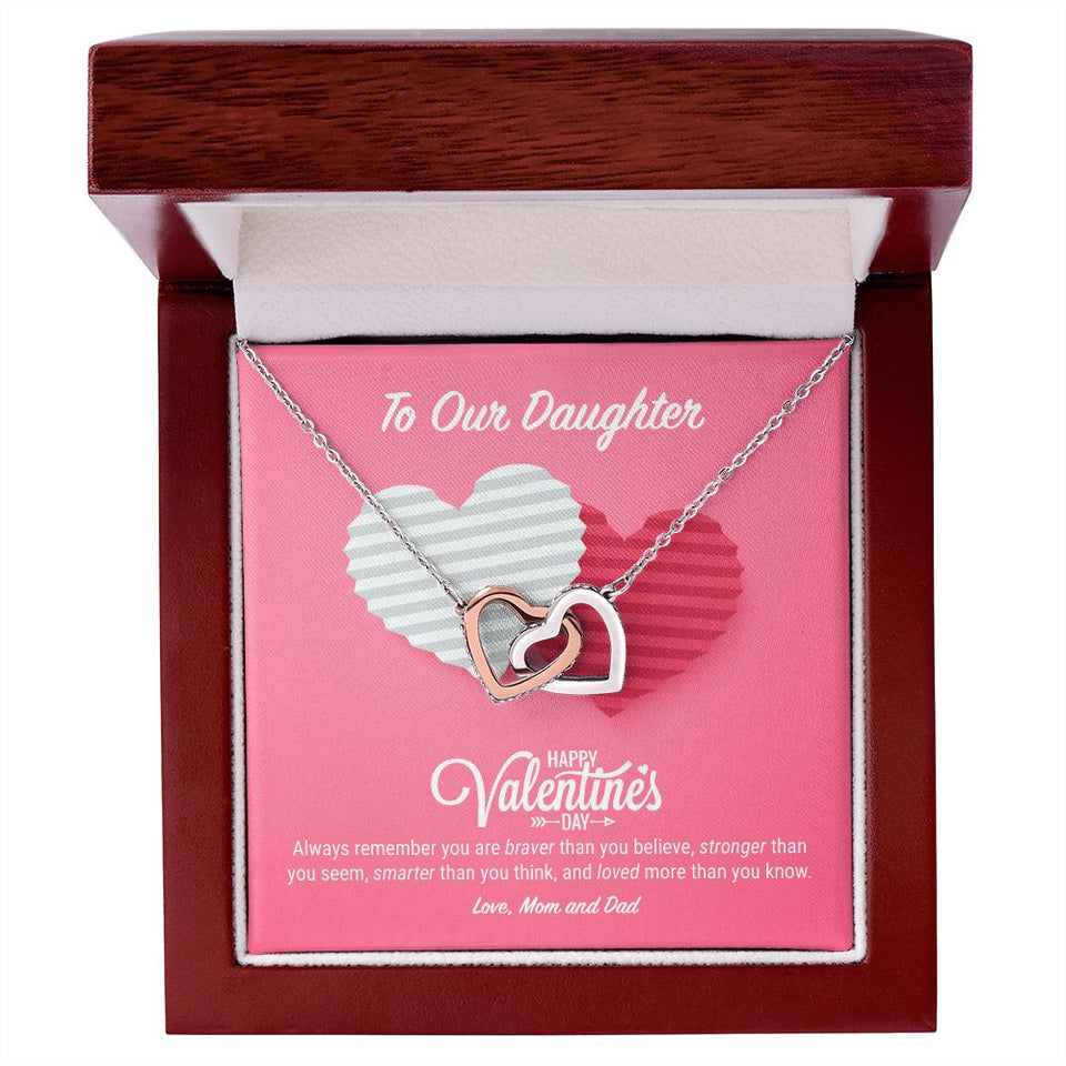 To Our Daughter Valentine's Day Interlocking Hearts Necklace
