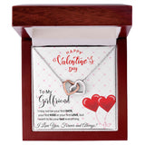 To My Girlfriend - Interlocking Hearts Necklace - Red Balloons Gift For Mom, necklace For Wife, Gift For Mother's Day
