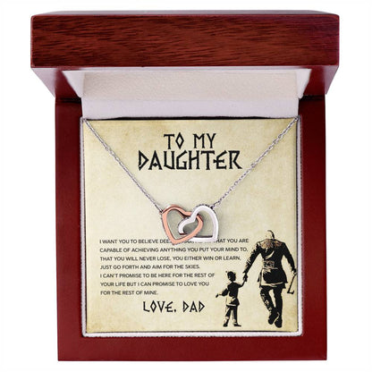 Daughter Aim For The Skys Interlocking Hearts Necklace