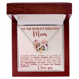 World's Greatest Mom Interlocking Hearts Necklace