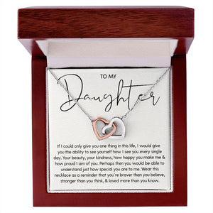 To My Daughter - You Are Special, Interlocking Hearts Necklace Gift