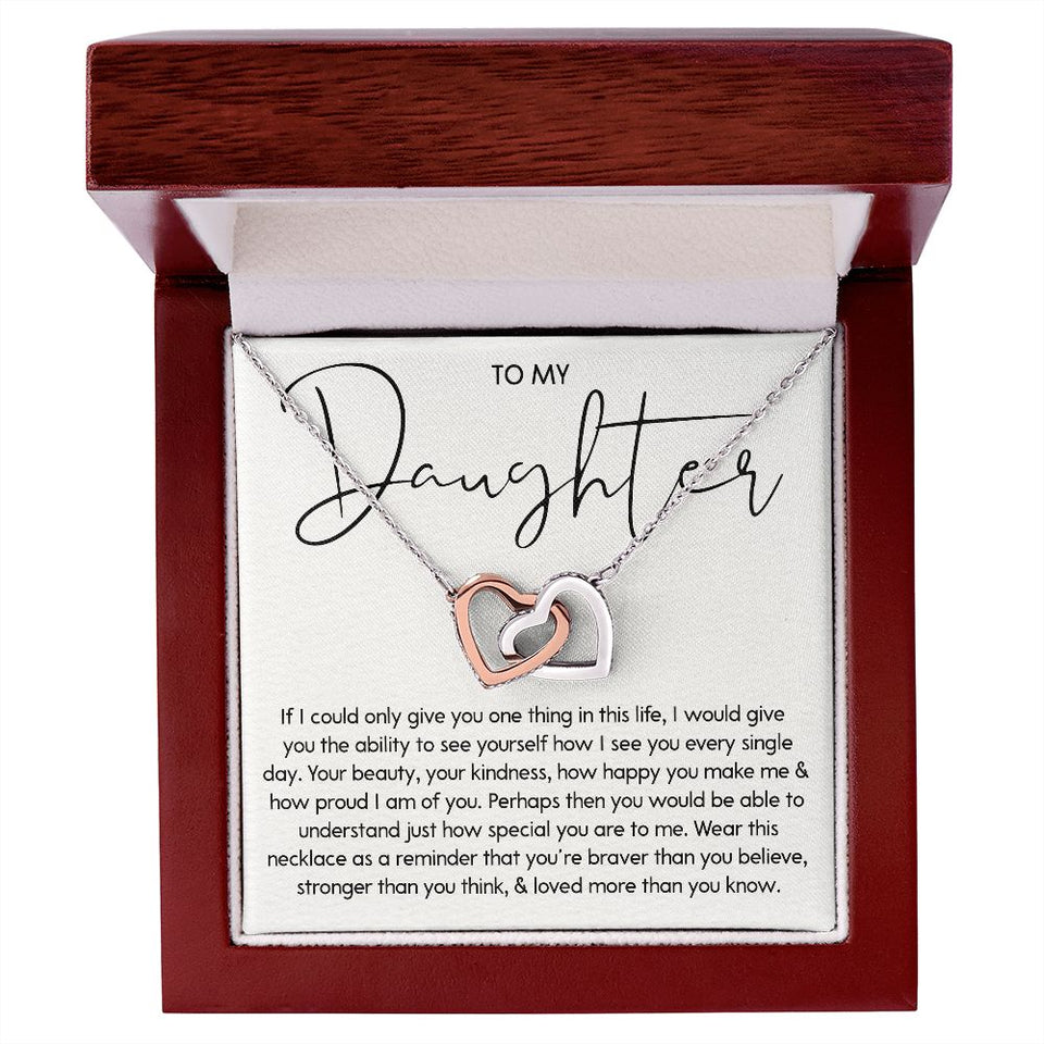 To My Daughter - You Are Special, Interlocking Hearts Necklace Gift