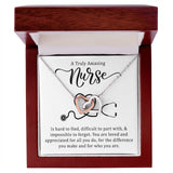 Truly Amazing Nurse Interlocking Hearts Necklace