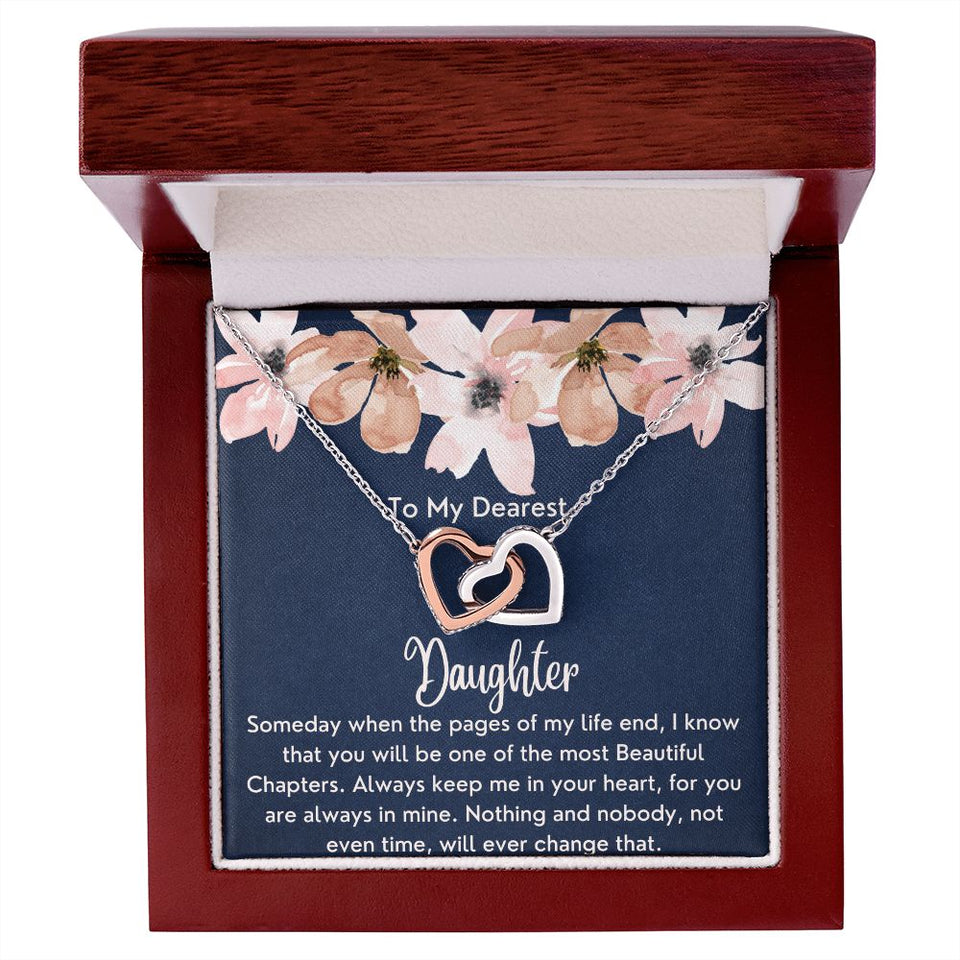 To My Dearest Daughter necklace - Interlocking Hearts Necklace