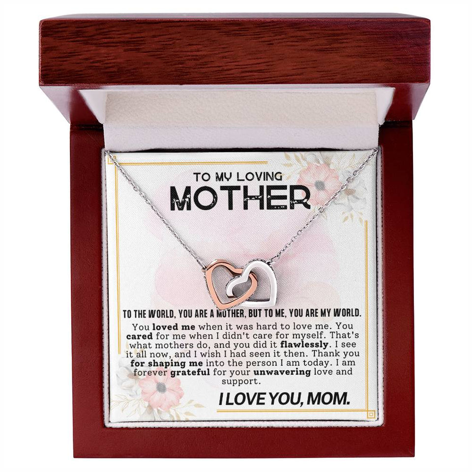 Mother My World Interlocking Hearts Necklace