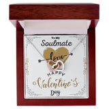 To Your Soulmate Interlocking Hearts Necklace Gift For Happy Valentine's Day
