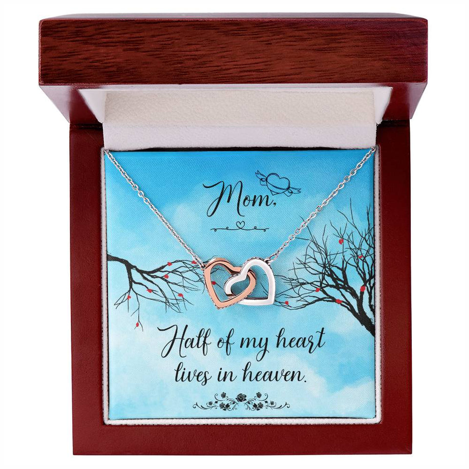Mom In Heaven Interlocking Hearts Necklace