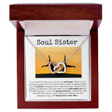 Soul Sister - Interlocking Hearts  Necklace - White Card/Cartwheel Gift For Mom, necklace For Wife, Gift For Mother's Day