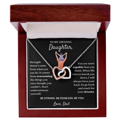 Don't Underestimate Yourself - Interlocking Hearts Necklace For Daughter