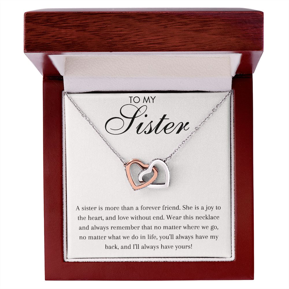 To My Sister - Interlocking Hearts Necklace - Love Without End Gift For Mom, necklace For Wife, Gift For Mother's Day