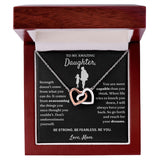 To My Amazing Daughter necklace, Be Fearless - Interlocking Hearts Necklace For Daughter