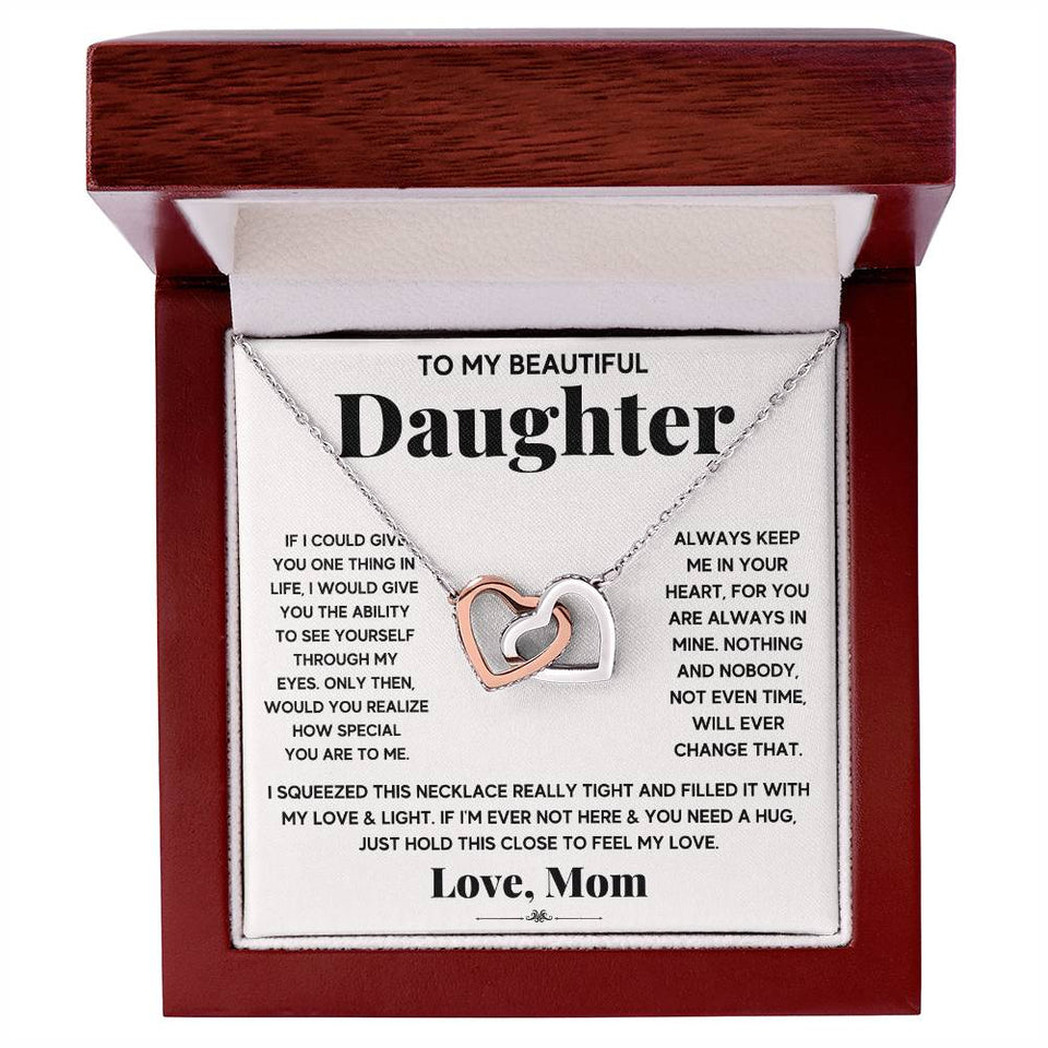 Daughter My Everything Interlocking Hearts Necklace