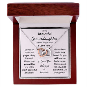 To My Beautiful Granddaughter Necklace, Someday When The Pages Of My Life End, Interlocking Hearts Necklace, Necklace for Granddaughter