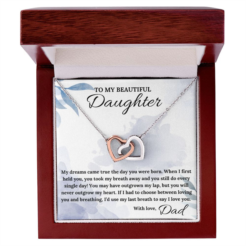 Dreams Came True - Interlocking Hearts Necklace For Daughter