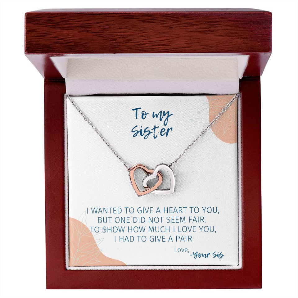 Two Hearts For You - Interlocking Hearts Necklace For Sister