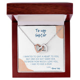Two Hearts For You - Interlocking Hearts Necklace For Sister