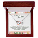 I Love You Mom I Really Do Interlocking Hearts Necklace