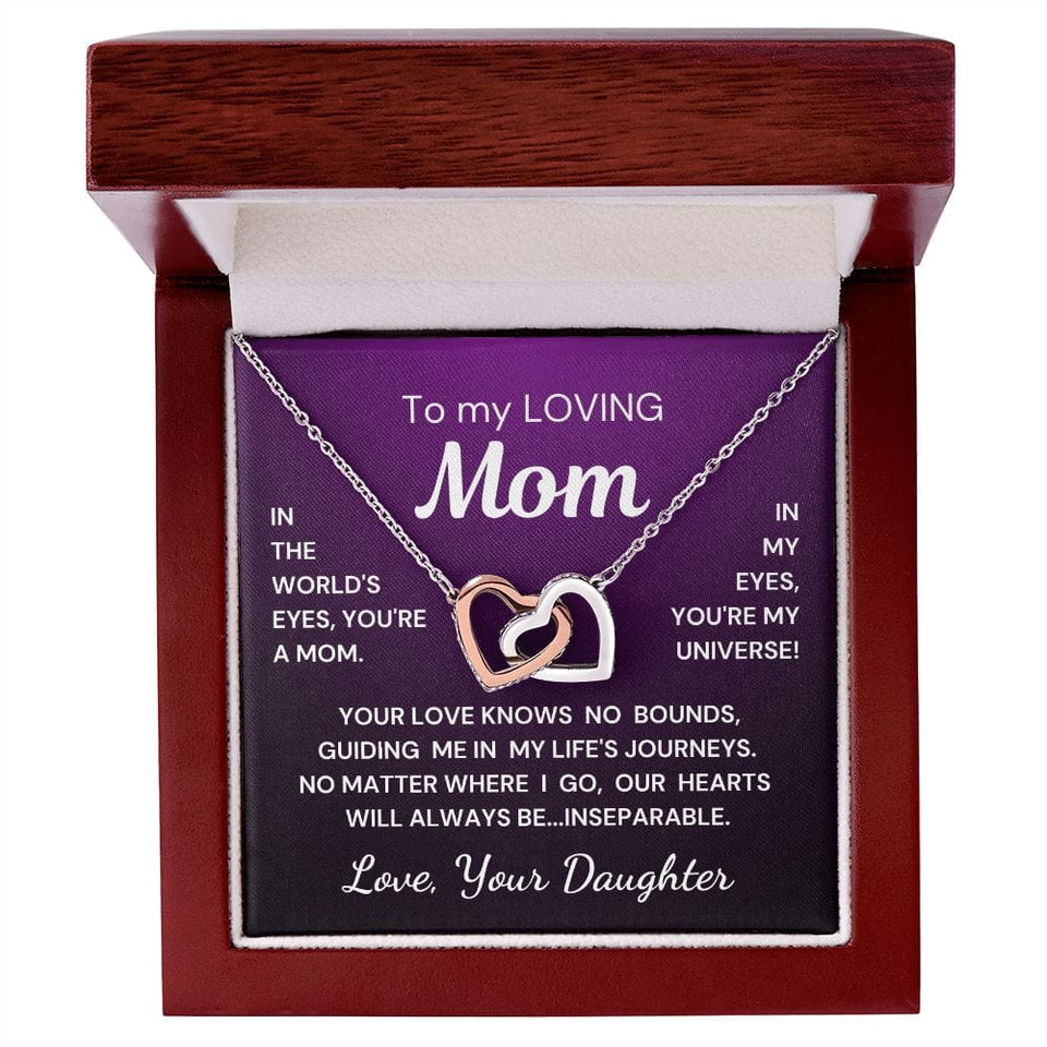 Gift for Mom from Daughter Inseparable Hearts Interlocking Hearts Purple Version