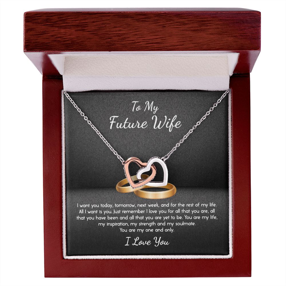To My Future Wife My One and Only Interlocking Hearts Necklace