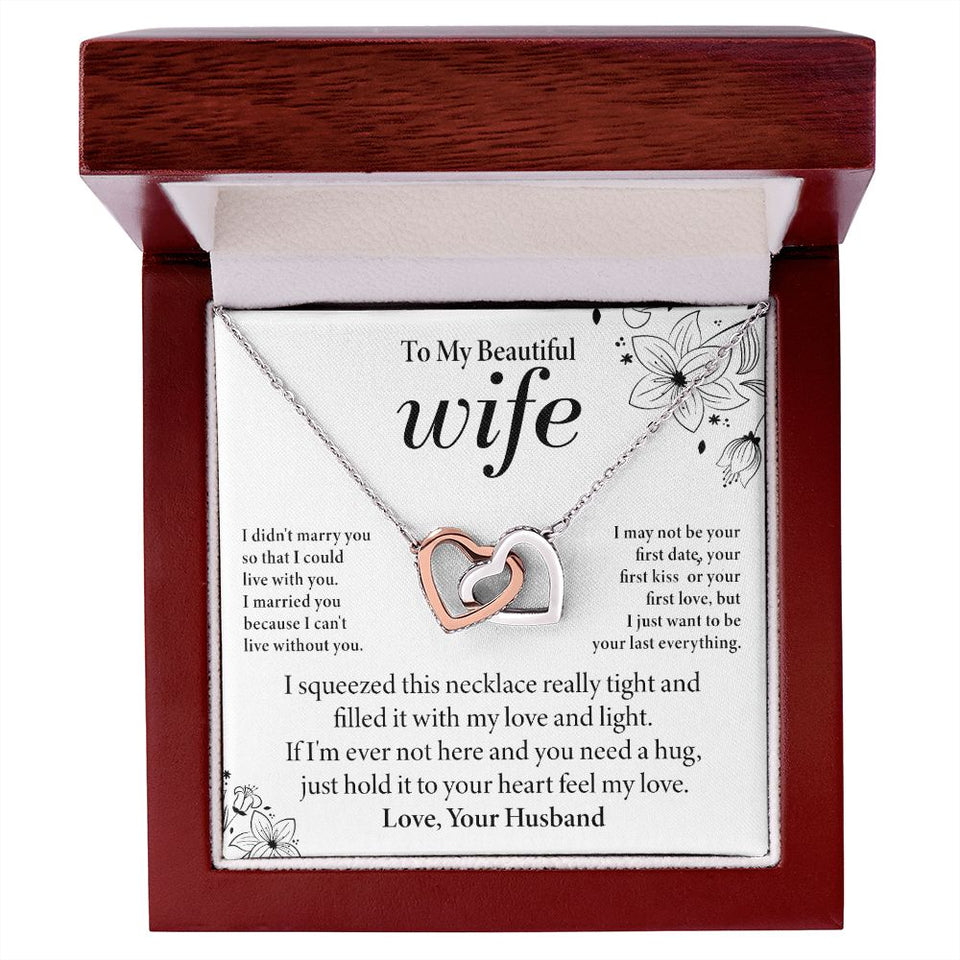To My Wife - Love and Light - Interlocking Hearts Necklace