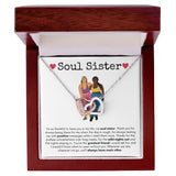 Soul Sister - Interlocking Hearts Necklace - White Card Gift For Mom, necklace For Wife, Gift For Mother's Day