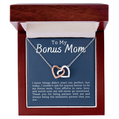 Bonus Mom Interlocking Hearts Necklace