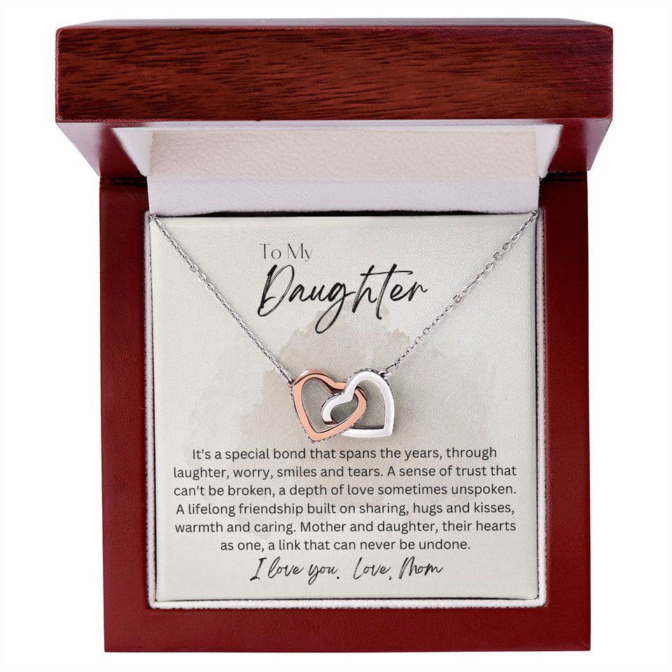 To My Daughter From Mom Interlocking Hearts Necklace Gift For Mom, necklace For Wife, Gift For Mother's Day