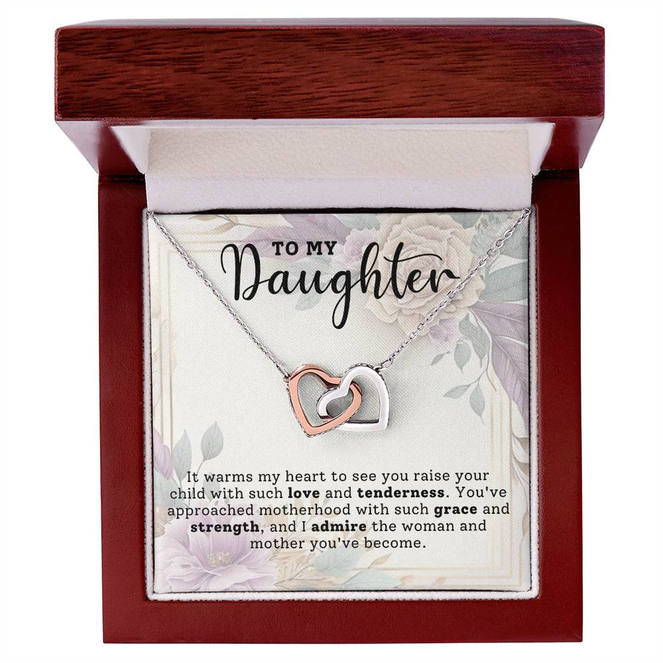 Daughter Admiration Interlocking Hearts Necklace