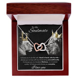 To My Soulmate - Interlocking Hearts Necklace - Hand in Hand Gift For Mom, necklace For Wife, Gift For Mother's Day