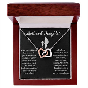 Special Bond That Spans The Years - Interlocking Hearts Necklace For Daughter