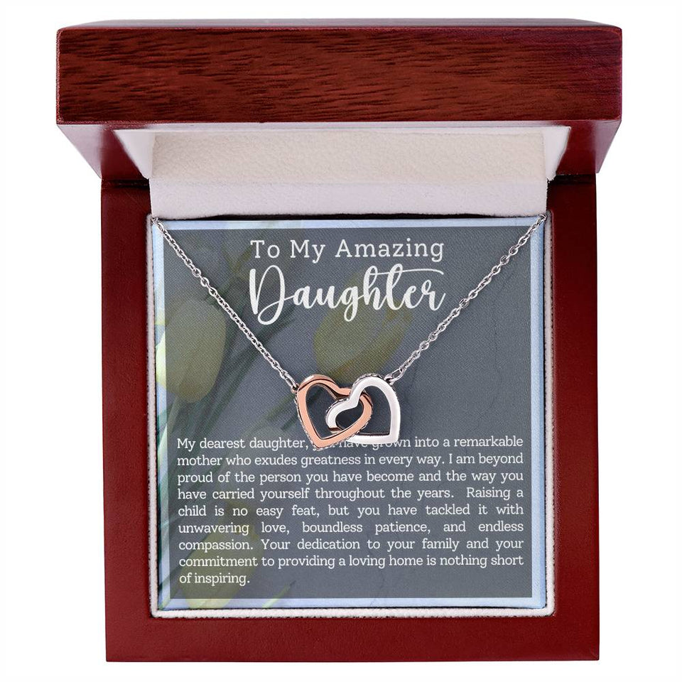 Daughter Motherhood Interlocking Hearts Necklace