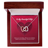 To My Beautiful Wife Interlocking Hearts Necklace