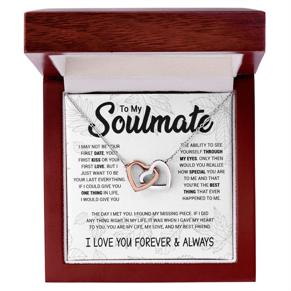 To My Soulmate | To Be Your Last Everything | Interlocking Hearts necklace