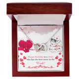 Sister Birthday Interlocking Hearts Necklace