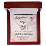 Happy Valentine's Day To My Wife Interlocking Hearts Necklace Gift For Mom, necklace For Wife, Gift For Mother's Day
