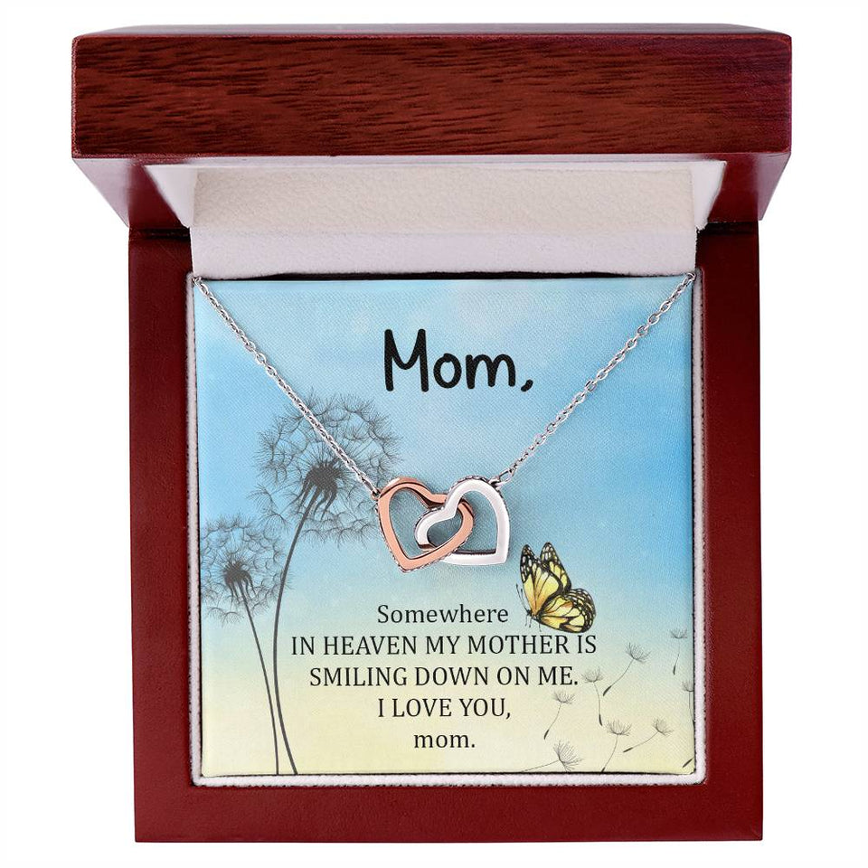 Mom Memorial Interlocking Hearts Necklace