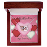 To My Best Friend Galentine's Day Interlocking Hearts Necklace