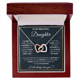 Daughter Proud of The Woman You've Become Interlocking Hearts Necklace