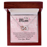 Mom Thank You Interlocking Hearts Necklace