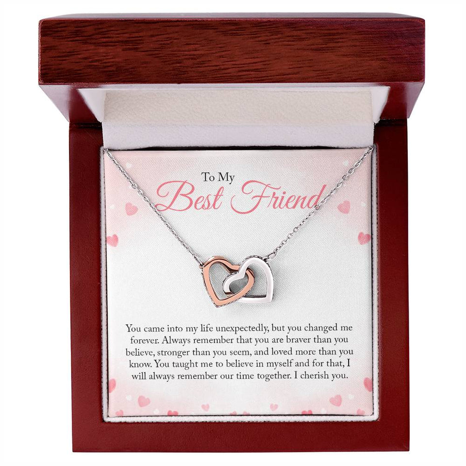 To my Bestie  Interlocking Hearts Necklace