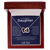 Even On The Hardest Days - Interlocking Hearts Necklace For Daughter