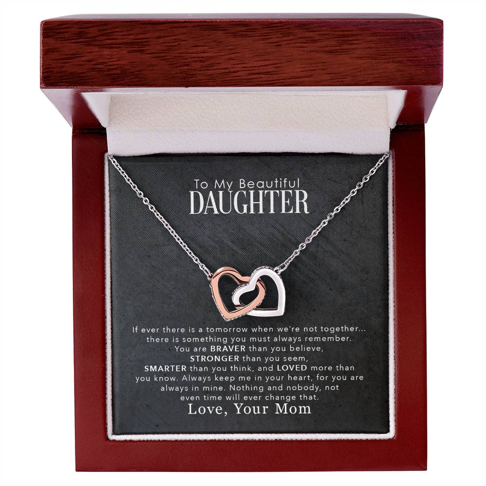 (selling-fast!) To My Daughter Love You More Than You Know  Interlocking Hearts Necklace