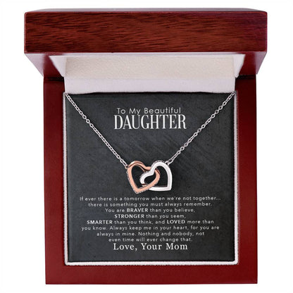 (selling-fast!) To My Daughter Love You More Than You Know  Interlocking Hearts Necklace