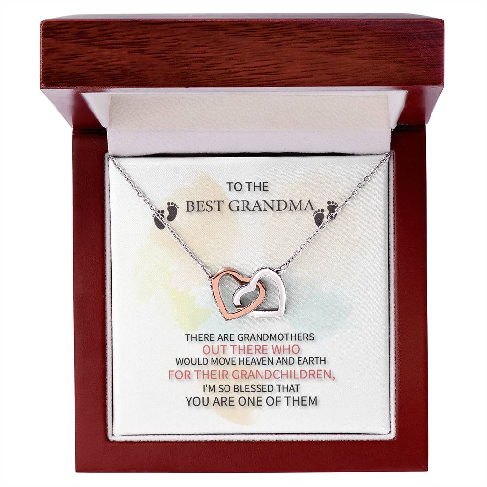 Best Grandma Interlocking Hearts Necklace