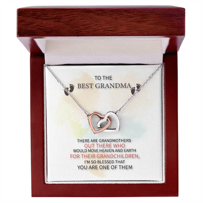 Best Grandma Interlocking Hearts Necklace