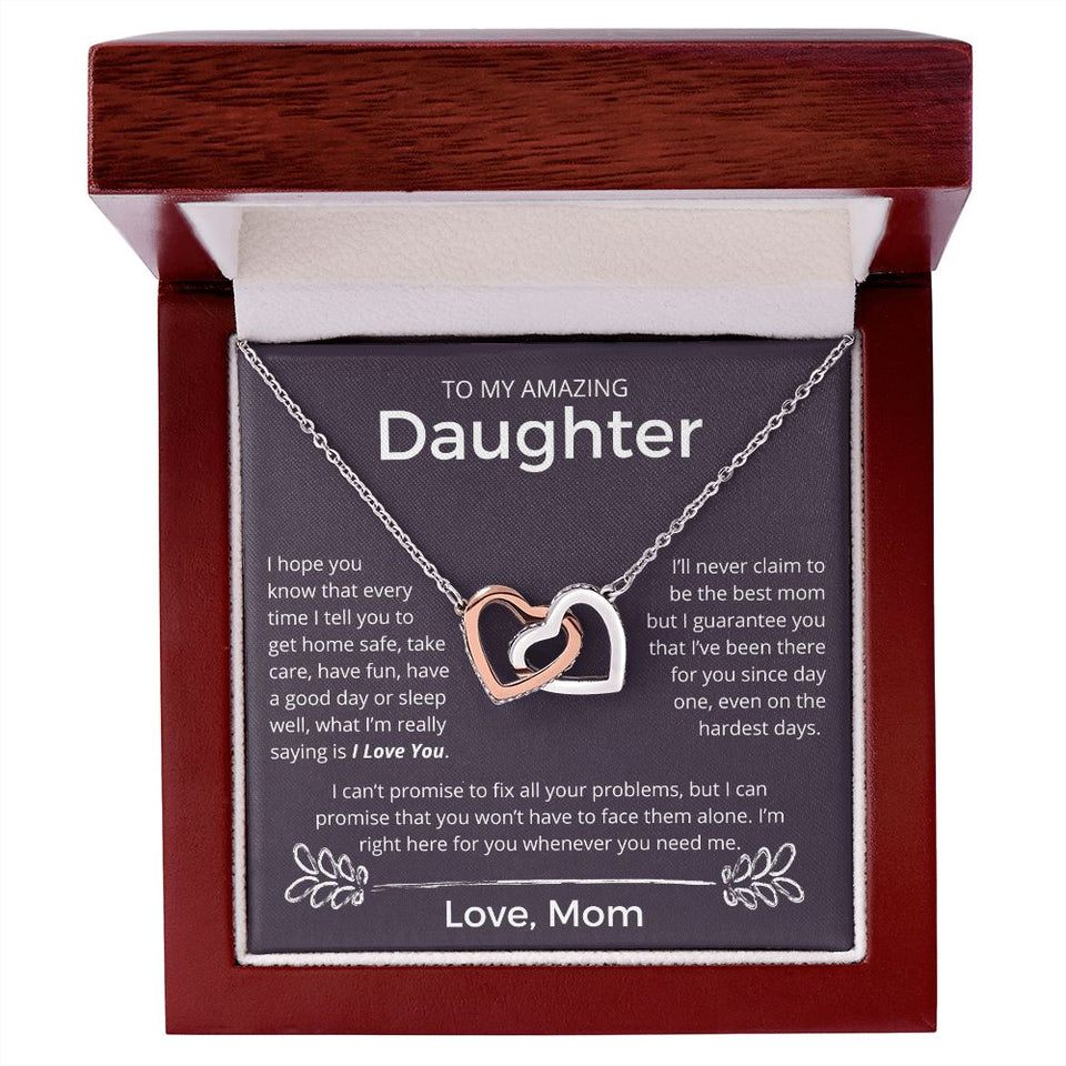 Whenever You Need Me - Interlocking Hearts Necklace For Daughter
