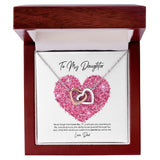 To My Daughter Love Dad Interlocking Hearts Necklace
